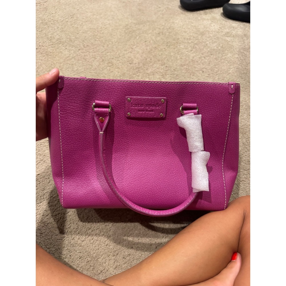 Kate Spade Quinn Tarrytown Magenta Pebbled Leather Tote Bag PXRU0091 NEW